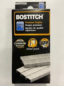 bostitch premium standard staples, full-strip, 0.25 inch leg, 5,000 per box (sbs191/4cp)