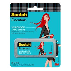 scotch essentials wardrobe tape strips,black 36 strips (w-101-a)