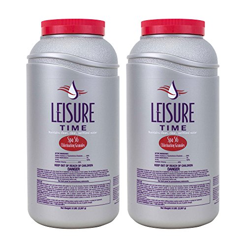 Leisure Time E5-02 Spa 56 Chlorinating Granules for Spas and Hot Tubs, 5-Pounds, 2-Pack & A Bright and Clear Cleanser for Spas and Hot Tubs, 32 fl Oz (Packaging May Vary)