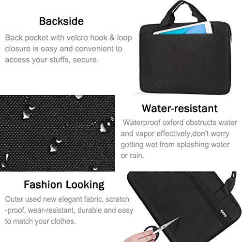 Voova Laptop Sleeve Case Bag Compatible with Macbook Air/Pro 13.3 M2, MacBook Pro 14 M1, 13.5 Surface Laptop 4/3, 13-14 Inch Dell XPS Hp Acer Asus Chromebook Computer Carry Briefcase with Strap,Black