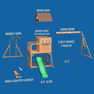 Backyard Discovery Montpelier All Cedar Wood Playset Swing Set