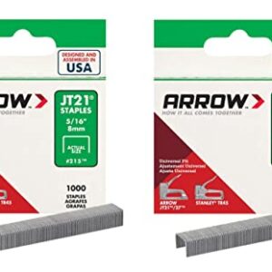 Arrow Fastener 215 Genuine JT21/T27 5/16-Inch Staples, 1,000-Pack - 2 Pack