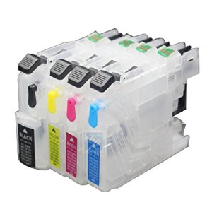 uniprint lc203 empty refillable ink cartridge compatible for brother mfc-j460dw j480dw j485dw j680dw j880dw j885dw printer with arc chip