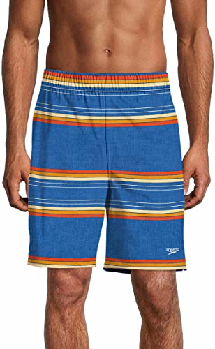 Speedo Mens Hydro Volley Swim Shorts (Speedo Blue Stripe, Medium 32/34)