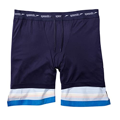 Speedo Mens Hydro Volley Swim Shorts (Speedo Blue Stripe, Medium 32/34)