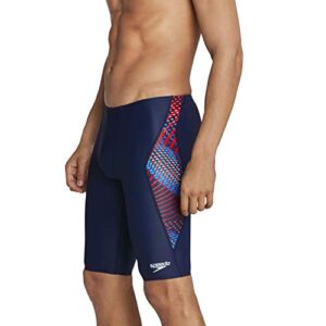 speedo men’s standard swimsuit jammer powerflex printed team colors, coded red/white/blue, 22