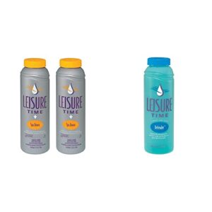 leisure time 22338-02 spa down for spas and hot tubs, 2.5-pounds, 2-pack & leisure time 30210a defender spa and hot tub stain and scale cleaner, 32 fl oz