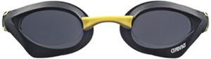 arena cobra core swim goggles for men and women, smoke-black, standard non-mirror