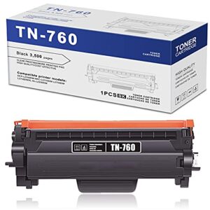 allu 1 pack compatible tn760 tn-760 toner cartridge replacement for brother dcp-l2550dw mfc-l2710dw l2750dw l2750dwxl printer ink cartridge.[black] ak-tn760-1bk