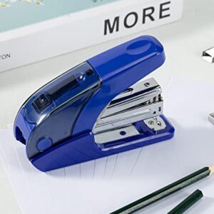 PAPERPAL Effortless Standard Stapler Set, 20 Sheet Capacity, Half Strip, Built-in Staples Storage, Holds 1/4" Staples, Includes 1000 Staples and A Staple Remover, Office, School & Daily Use, Dark Blue