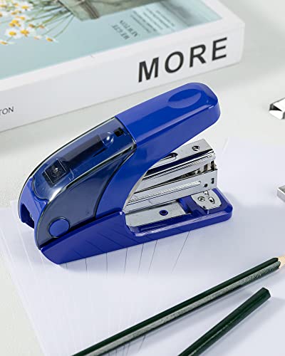 PAPERPAL Effortless Standard Stapler Set, 20 Sheet Capacity, Half Strip, Built-in Staples Storage, Holds 1/4" Staples, Includes 1000 Staples and A Staple Remover, Office, School & Daily Use, Dark Blue