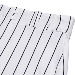 CHAMPRO boys Triple Crown Knicker Style Baseball Pants with Knit-in Pinstripes and Reinforced Sliding Areas, White,navy, Medium