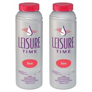 LEISURE TIME RENU2-02 Renew Non-Chlorine Shock for Spas and Hot Tubs, 2.2-Pounds, 2-Pack & A Bright and Clear Cleanser for Spas and Hot Tubs, 32 fl oz