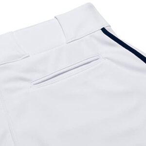CHAMPRO Men's Standard Triple Crown Open Bottom Adult Baseball Pants, White, Navy Pipe, Medium