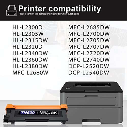 ALUMUINK Super high Yield TN-630 TN630 Toner Cartridge Compatible Replacement for Brother HL-L2300D HL-L2380DW HL-L2320D DCP-L2540DW MFC-L2700DW MFC-L2685DW Printers [Black, 2-Pack]