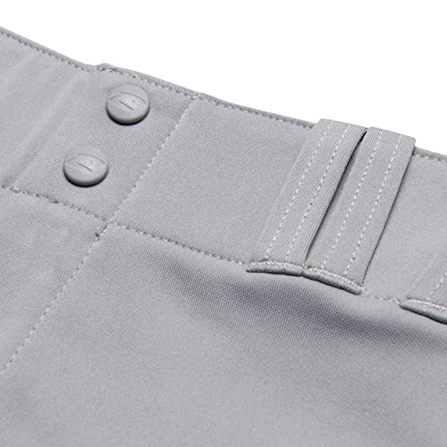 CHAMPRO mens Triple Crown Open Bottom Piped Adult Baseball Uniform Pants, Grey, Black Piping, Small US