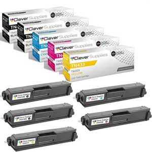 CS Compatible Toner Cartridge Replacement for Brother TN433 TN431 TN-433 TN-431 TN433BK/TN431BK TN433C/TN431C TN433M/TN431M TN433Y/TN431Y for HL-L8260CDW HL-L8360CDW HL-L8360CDWT 5 Color Set