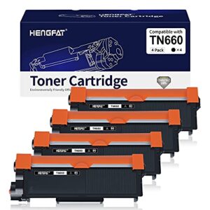 hengfat tn660 compatible toner cartridge replacement for brother tn660 tn-660 tn630 toner for dcp-l2540dw hl-l2300d hl-l2320d hl-l2380dw hl-l2340dw mfc-l2700dw mfc-l2720dw mfc-l2740dw (black 4-pack)