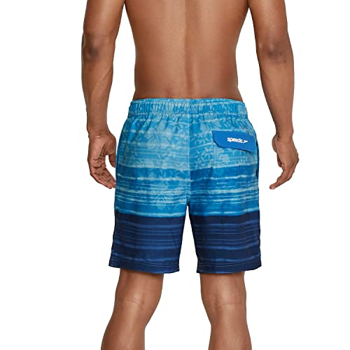 Speedo Men's Standard Swim Trunk Mid Length Redondo Floral, Reign Peacoat, Large