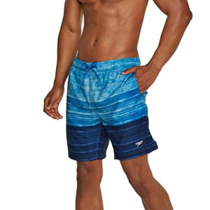 Speedo Men's Standard Swim Trunk Mid Length Redondo Floral, Reign Peacoat, Large