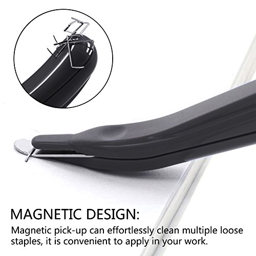 ZZTX 2 PCS Professional Magnetic Staple Remover Puller Rubberized Staples Remover Staple Removal Tool for School Office Home (Black)