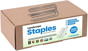 sandbaggy 1000 count 6″ landscape staples | industrial grade 11 gauge steel | great for securing landscape fabrics, erosion control matting, bird netting & etc |trusted by farmers across usa