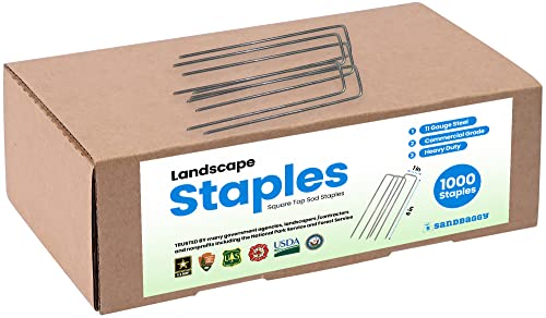 Sandbaggy 1000 Count 6" Landscape Staples | Industrial Grade 11 Gauge Steel | Great for Securing Landscape Fabrics, Erosion Control Matting, Bird Netting & Etc |Trusted by Farmers Across USA