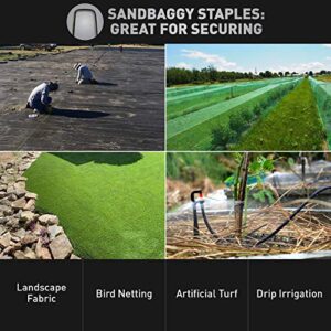 Sandbaggy 1000 Count 6" Landscape Staples | Industrial Grade 11 Gauge Steel | Great for Securing Landscape Fabrics, Erosion Control Matting, Bird Netting & Etc |Trusted by Farmers Across USA