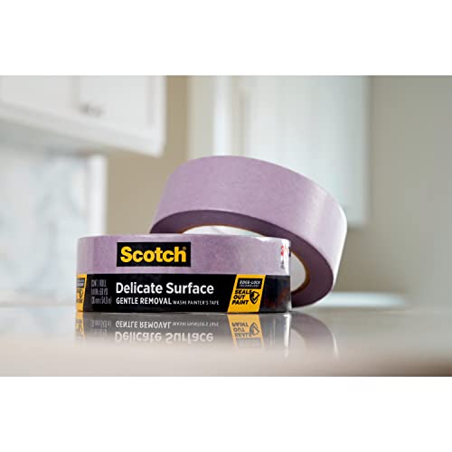 Scotch Delicate Surface Painter's Tape, Purple, Masking Tape Protects Delicate Surfaces and Removes Easily, Multi-Surface Painting Tape for Indoor Use, 1.41 Inches x 60 Yards, 4 Rolls