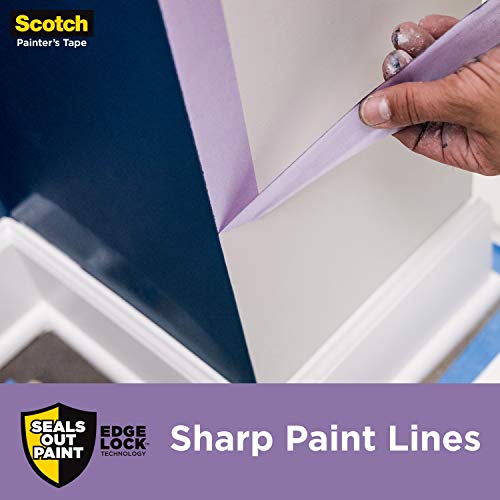 Scotch Delicate Surface Painter's Tape, Purple, Masking Tape Protects Delicate Surfaces and Removes Easily, Multi-Surface Painting Tape for Indoor Use, 1.41 Inches x 60 Yards, 4 Rolls