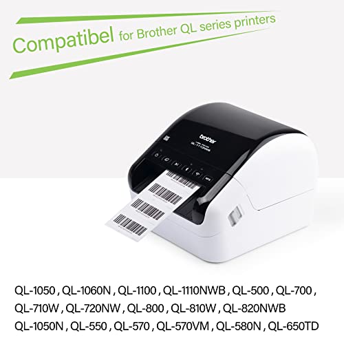GREENCYCLE 20 Pack Compatible for Brother DK-1209 Standard Address Paper Label Roll with Cartridge 1-1/7" x 2-3/7" (29mm x 62mm) White Labels Used in QL-560 QL-570 Ptouch Label Printers