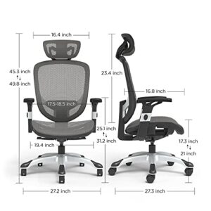 Flexfit Hyken Mesh Task Chair, Charcoal Gray (Un59464)