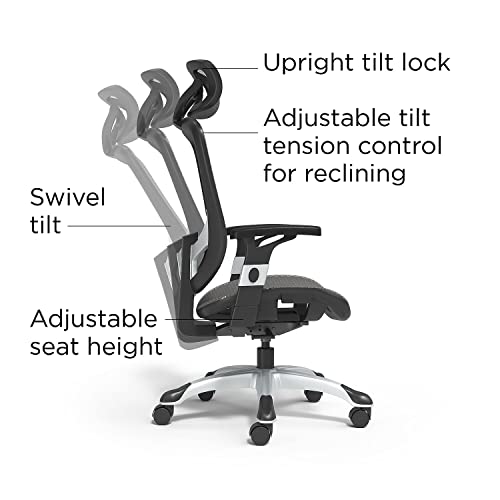 Flexfit Hyken Mesh Task Chair, Charcoal Gray (Un59464)