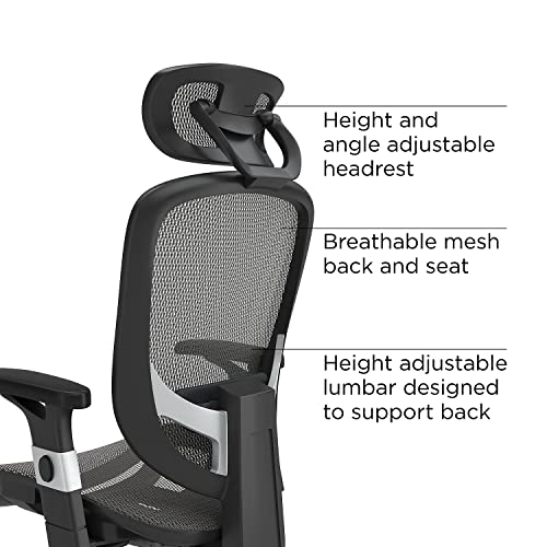 Flexfit Hyken Mesh Task Chair, Charcoal Gray (Un59464)