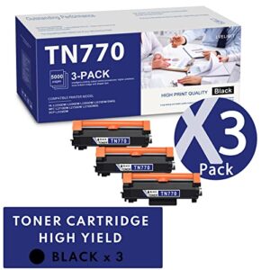 lvelimit tn770 tn-770 tn 770 compatible 3 pack tn770 black toner cartridge replacement for brother tn-770 hl-l2395dw l2390dw l2370dw/dwxl mfc-l2710dw l2750dw dcp-l2550dw printer toner cartridge