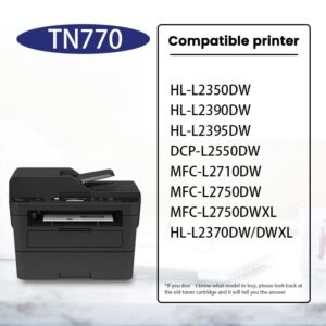 LVELIMIT TN770 TN-770 TN 770 Compatible 3 Pack TN770 Black Toner Cartridge Replacement for Brother TN-770 HL-L2395DW L2390DW L2370DW/DWXL MFC-L2710DW L2750DW DCP-L2550DW Printer Toner Cartridge