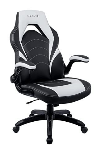 STAPLES Emerge Vortex Bonded Leather Gaming Chair, Black and White, 2/Pack (58294-Ccvs)