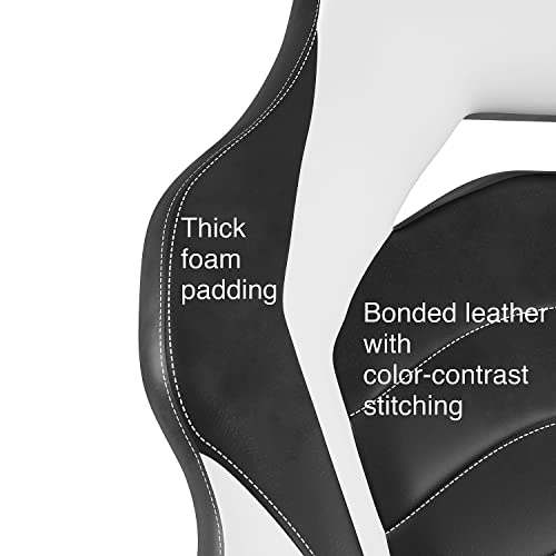 STAPLES Emerge Vortex Bonded Leather Gaming Chair, Black and White, 2/Pack (58294-Ccvs)