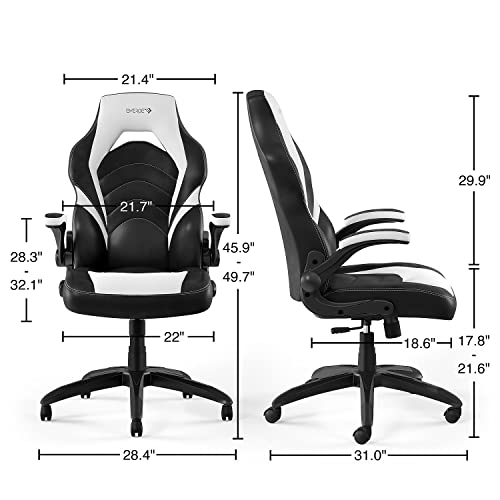 STAPLES Emerge Vortex Bonded Leather Gaming Chair, Black and White, 2/Pack (58294-Ccvs)