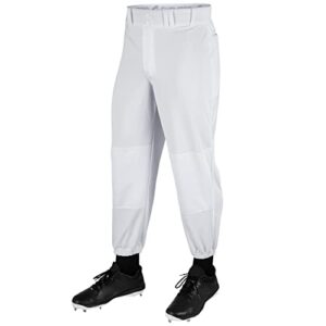 champro boys’ triple crown classic youth baseball pants, white, medium