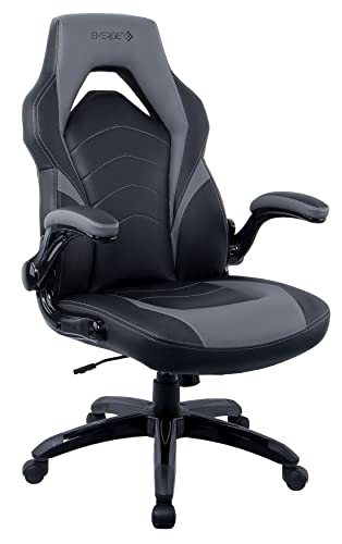 STAPLES Emerge Vortex Bonded Leather Gaming Chair, Black and Gray, 2/Pack (58224-Ccvs)