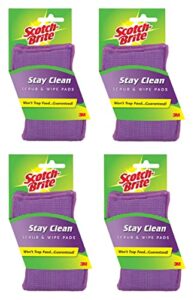 scotch-brite clean & rinse scrubber – 2 ct, 4 pack (total 8 sponges)