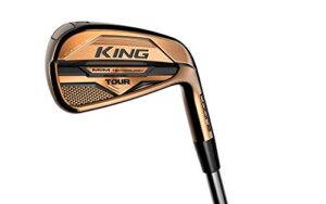 cobra golf 2021 king mim tour copper iron set (men’s, right hand, steel, stiff flex, 4-pw)