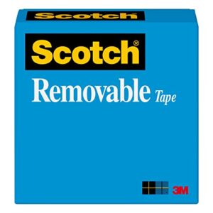 scotch removable tape, 1/2 in x 1,296 in, 1 box/pack, post-it technology (811)