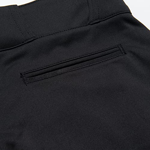 CHAMPRO Triple Crown OB Open-Bottom Loose-Fit Baseball Pant in Solid Color with Adjustable Inseam and Reinforced Sliding Areas, BLACK, Adult Medium