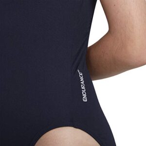 Speedo Girls Essential Endurance+ Medalist Swimsuit, Navy Blue, 26 Inch