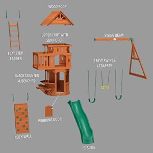 Backyard Discovery Woodland All Cedar Wood Playset Swing Set