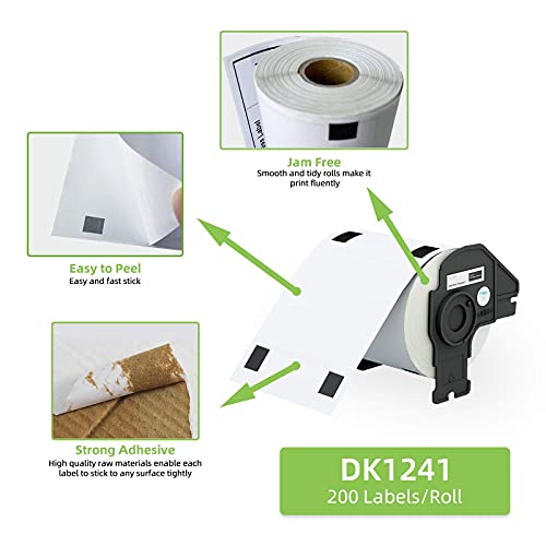 Anylabel Compatible 4" x 6" Shipping Labels Replacement for DK-1241 Compatible with Brother QL Label Printers (12 Rolls + 1 Frame, 200 Labels/Roll)