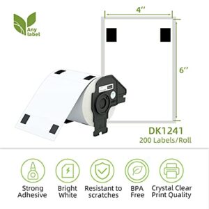 Anylabel Compatible 4" x 6" Shipping Labels Replacement for DK-1241 Compatible with Brother QL Label Printers (12 Rolls + 1 Frame, 200 Labels/Roll)