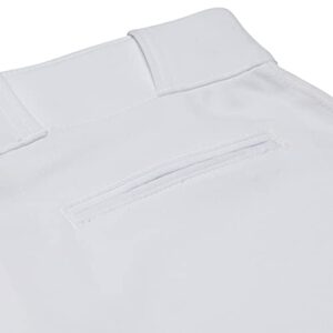 CHAMPRO MVP OB OpenBottom Loose-Fit Baseball Pant in Solid Color with Reinforced Double Knee, White, Small